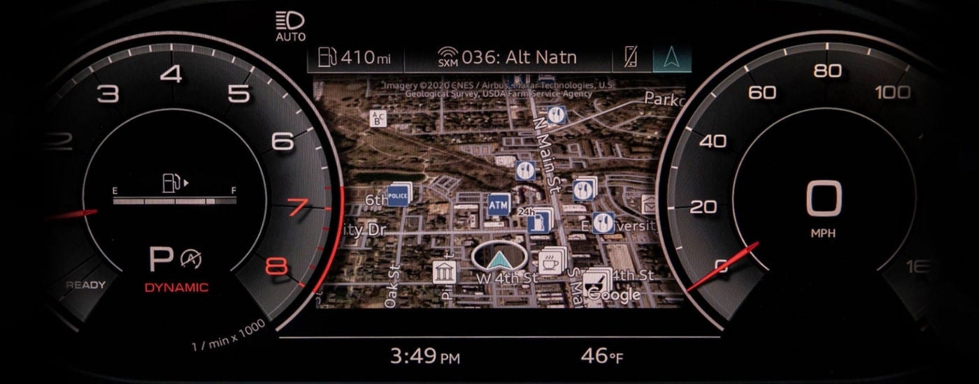 Close-up of the digital instrument cluster in a 2025 Audi Q5.